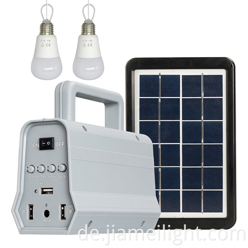 Tragbare Mini Solar Power Lighting System -Kits für Zuhause mit Musiklautsprecher Solarenergie Systems 2 in 1